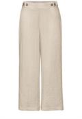Mid Waist Wide Leg Hose im Leinen-Look stone sand