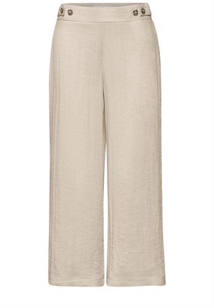 Mid Waist Wide Leg Hose im Leinen-Look stone sand