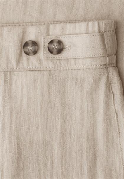 Mid Waist Wide Leg Hose im Leinen-Look stone sand
