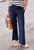 Mid Waist Wide Leg Hose mit Struktur midnight muse