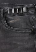 Mid Waist Wide Leg Jeans im Loose Fit black washed