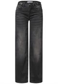 Mid Waist Wide Leg Jeans im Loose Fit black washed