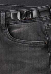 Mid Waist Wide Leg Jeans im Loose Fit black washed