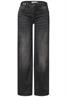 Mid Waist Wide Leg Jeans im Loose Fit black washed