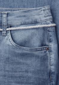 Mid Waist Wide Leg Jeans im Loose Fit light blue wash