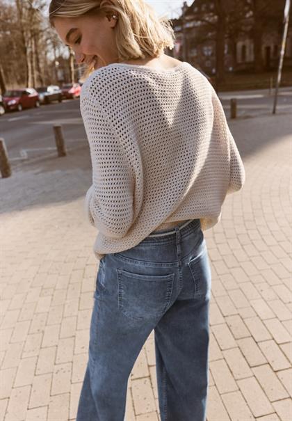 Mid Waist Wide Leg Jeans im Loose Fit light blue wash
