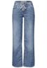 Mid Waist Wide Leg Jeans im Loose Fit light blue wash