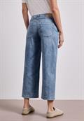 Mid Waist Wide Leg Jeans im Loose Fit mid blue random wash