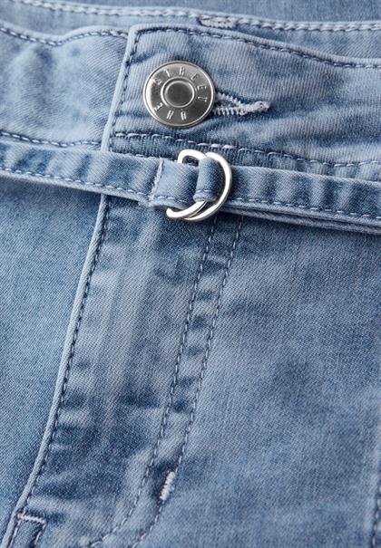 Mid Waist Wide Leg Jeans im Loose Fit mid blue random wash