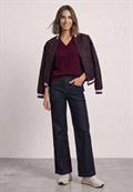 Mid Waist Wide Leg Jeans im Loose Fit rinse washed