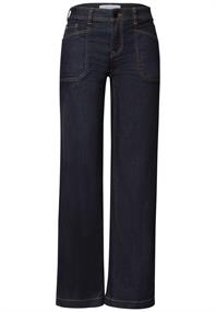Mid Waist Wide Leg Jeans im Loose Fit rinse washed