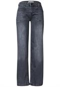 Mid Waist Wide Leg Jeans im Loose Fit steel grey washed