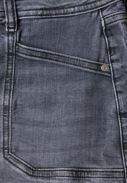 Mid Waist Wide Leg Jeans im Loose Fit steel grey washed