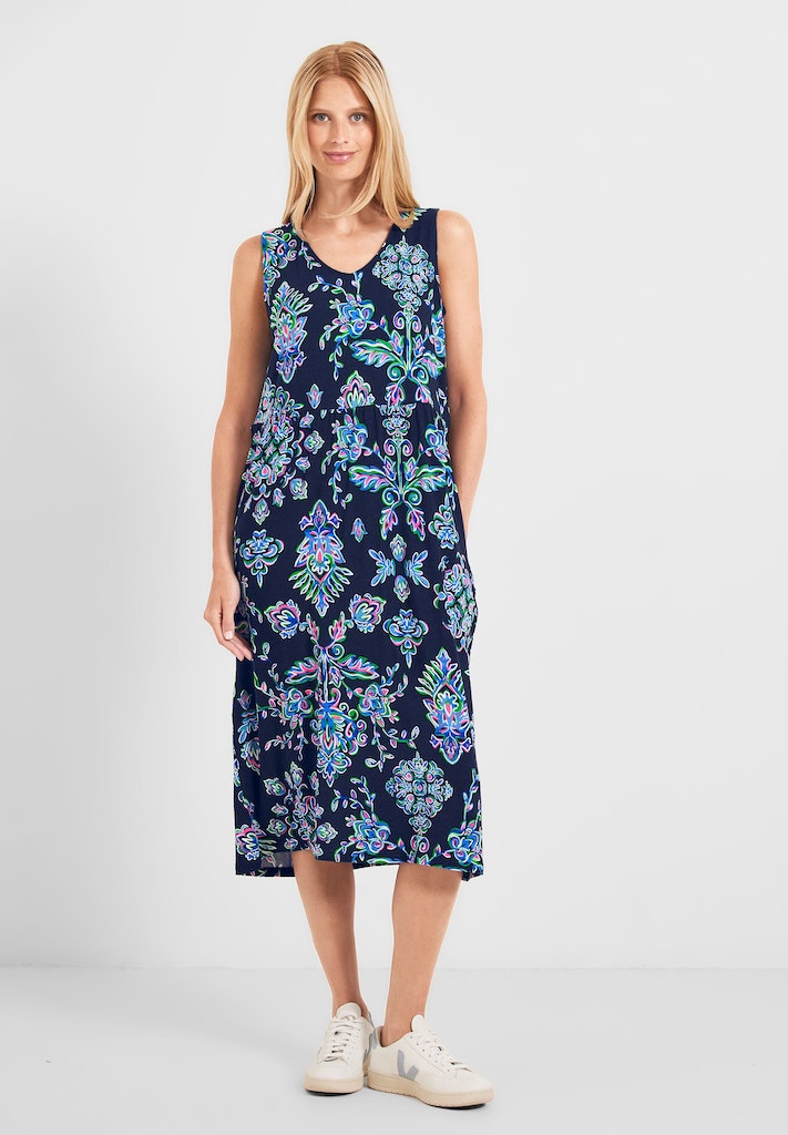 Cecil Damen Kleid Midi Jersey Kleid deep blue bequem online kaufen bei
