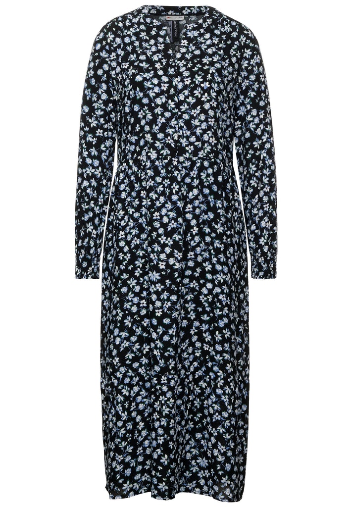 Street One Damen Kleid Midi Kleid mit Print black bequem online kaufen bei