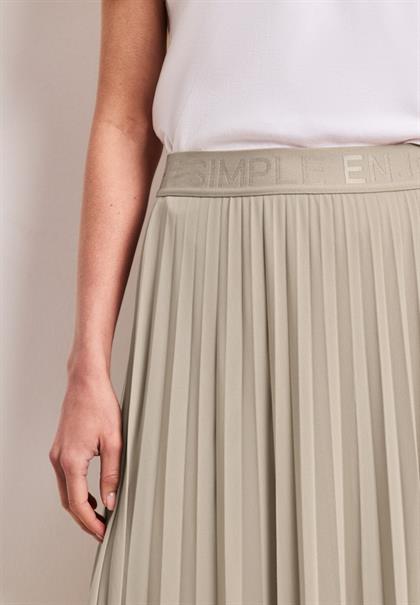 Midi-Rock aus Mesh in Plisséestruktur timeless beige