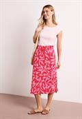 Midi-Rock mit Elastikbund und Print salsa red