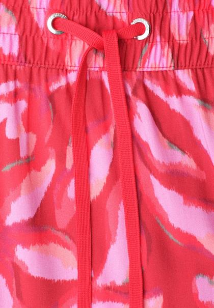 Midi-Rock mit Elastikbund und Print salsa red
