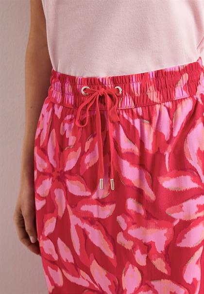 Midi-Rock mit Elastikbund und Print salsa red