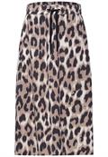 Midi-Rock mit Elastikbund und Print timeless beige