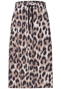Midi-Rock mit Elastikbund und Print timeless beige