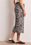 Midi-Rock mit Schlitz und Animal Print espresso brown