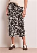 Midi-Rock mit Schlitz und Animal Print espresso brown