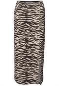 Midi-Rock mit Schlitz und Animal Print espresso brown