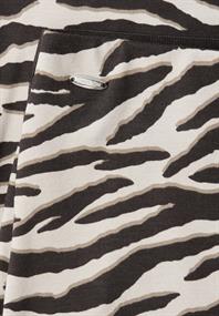 Midi-Rock mit Schlitz und Animal Print espresso brown