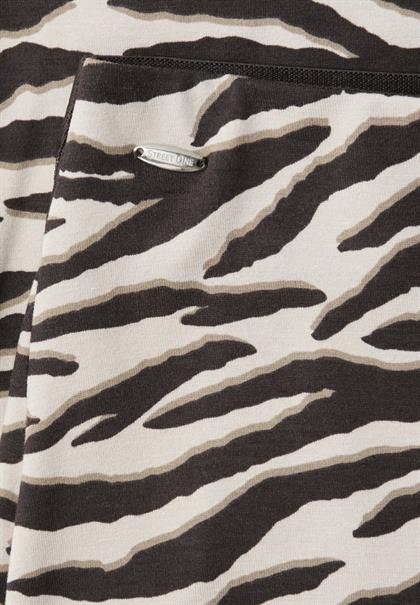 Midi-Rock mit Schlitz und Animal Print espresso brown