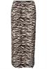 Midi-Rock mit Schlitz und Animal Print espresso brown