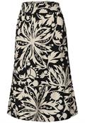 Midi-Rock mit Volants und Print black