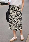 Midi-Rock mit Volants und Print black