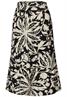 Midi-Rock mit Volants und Print black