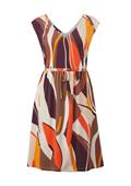 Midikleid mit Allover-Muster braun