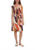 Midikleid mit Allover-Muster braun