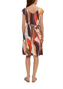 Midikleid mit Allover-Muster braun
