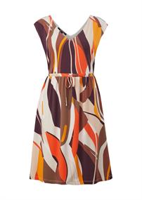 Midikleid mit Allover-Muster braun