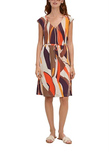 Midikleid mit Allover-Muster braun