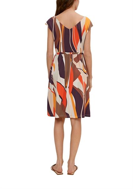 Midikleid mit Allover-Muster braun