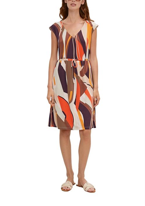 midikleid-mit-allover-muster-braun