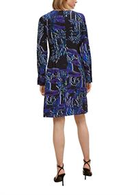 Midikleid mit Allover-Muster schwarz
