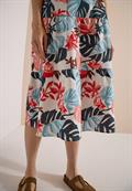 Midikleid mit V-Neck und Print light alabaster white