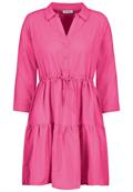 Midikleid mit Volants ruby pink