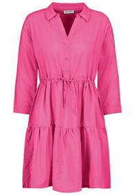 Midikleid mit Volants ruby pink