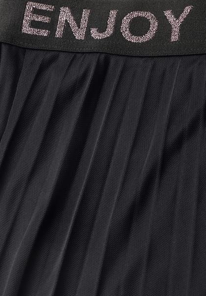 Midirock aus Mesh in Unifarbe black