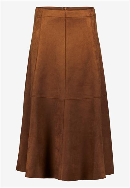 Midirock in Velourlederoptik bright tobacco