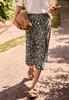 Midirock mit Mid Waist und Print black