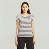 milk-maroon double stripe