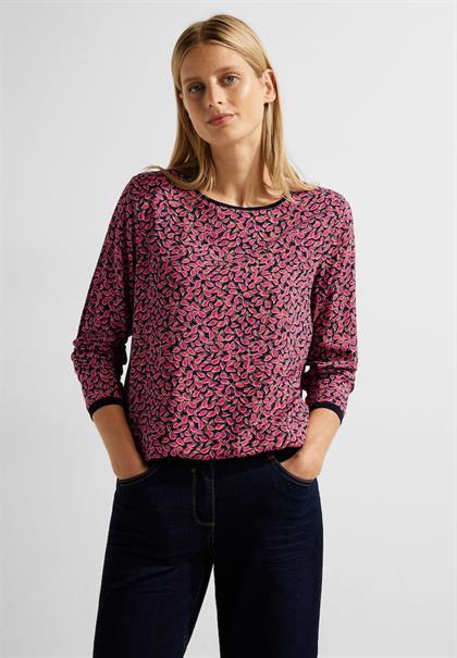 Minimal Print Bluse cosy coral